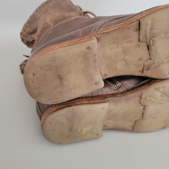 A.S.98 Airstep Brown Boho Biker Leather Chain Side Zip Size EUR 37 US 6.5-7 - Picture 12 of 12